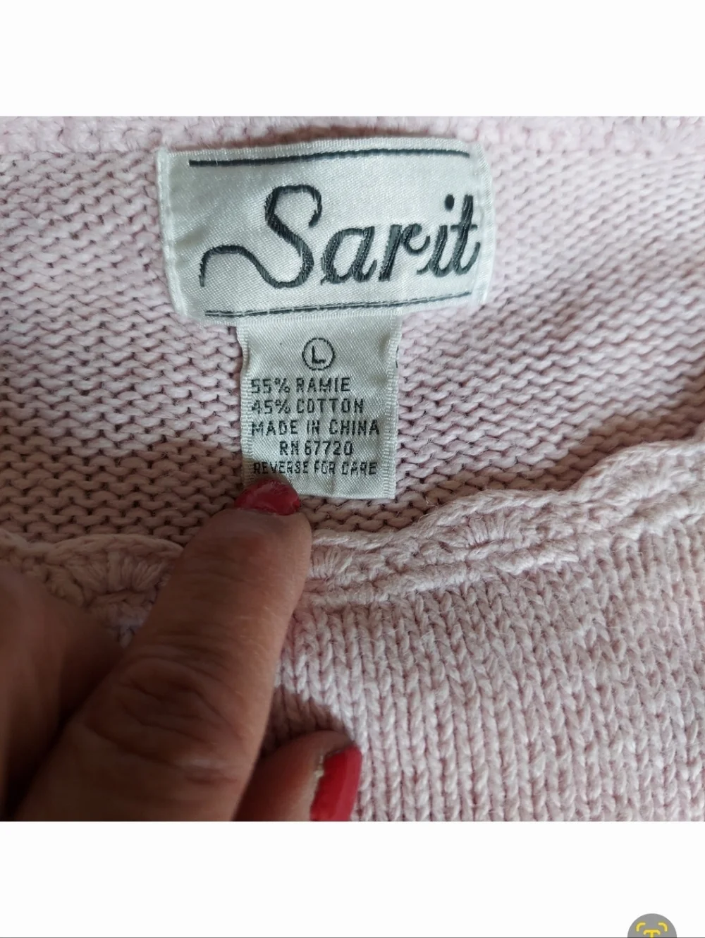 Vintage Pink Crochet Pocket Short Sleeve Sweater‎ Barbiecore